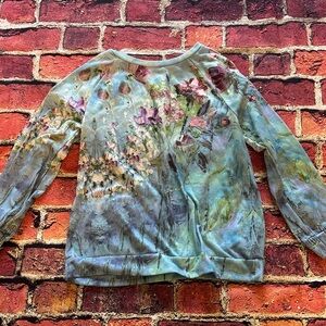 Preowned MISSLOOK Blue Floral Knit Top Item #PHK7064